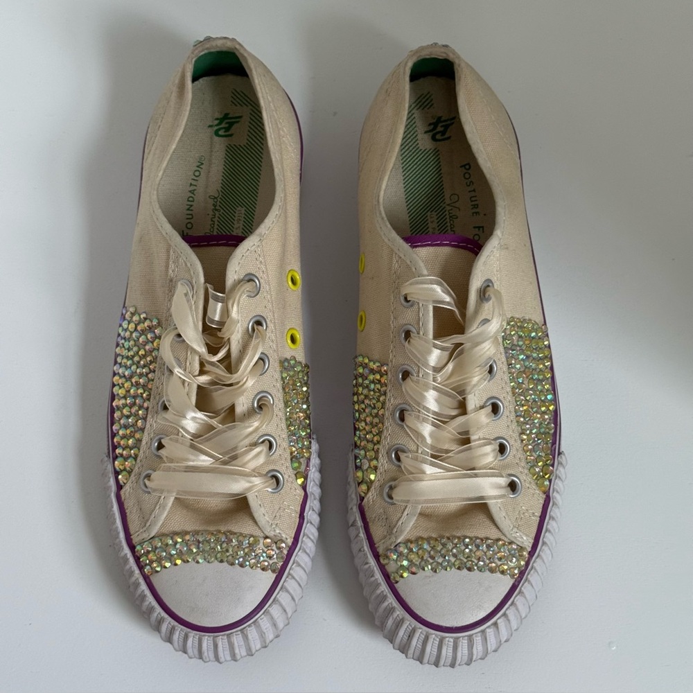 PF Flyers Custom Rhinestone Lo Sneakers Khaki